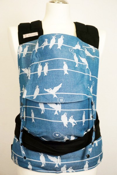 Babytrage Frl. Hübsch Toddler BIO "Birds on Wire petrol"