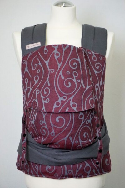 Babytrage Frl. Hübsch Mei Tai Toddler BIO "Seaweed Bordeaux"