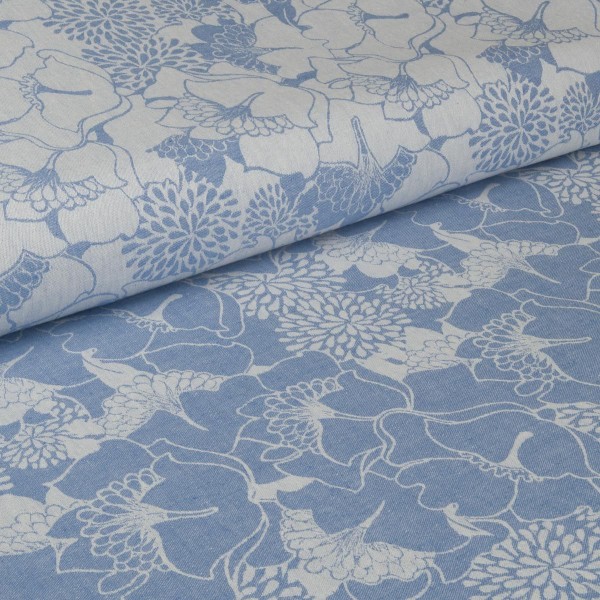 Leinen Jacquard Tragetuch Florenz blau