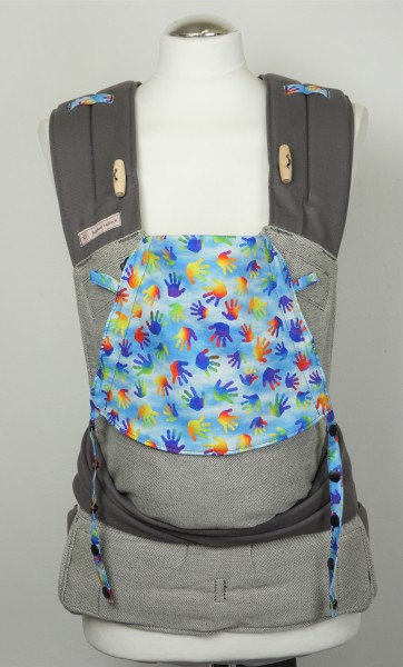 Frl. Hübsch Mei Tai Baby BIO "Hände silber"
