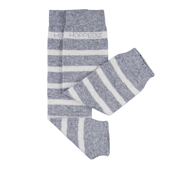 Babystulpen grau-creme Streifen