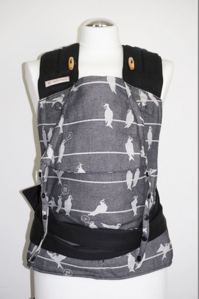 Babytrage Frl. Hübsch Baby BIO "Birds on Wire anthrazit"